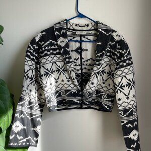 Vintage Black and White Cropped Jacket